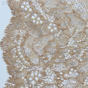 <span class=keywords><strong>2026</strong></span>年フランス新ファッションストレッチナイロンレーストリム22cmヌードシルバーメッシュフローラルエラスティックレース（メタリック糸入り）ランジェリー用 - Product Image 4