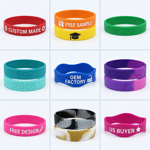Custom <strong>Class</strong> of 2026 Graduation Debossed Color Filled Silicone Wristband BPA Free Bulk 500pcs for Senior <strong>Class</strong> Ceremony <strong>Gift</strong> - Product Image 1