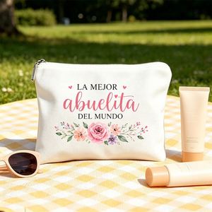 Pochette cosmétique et de toilette espagnole avec fermeture éclair, cadeau de voyage compact pour maman - Sac cadeau tendance pour - Product Image 6