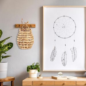 Ecoka Wholesale Rattan Rectangle Rustic Eco-Friendly Hanging <b>Basket</b> with Handle Multi-Purpose <b>Storage</b> for <b>Wall</b> Decor - Product Image 3