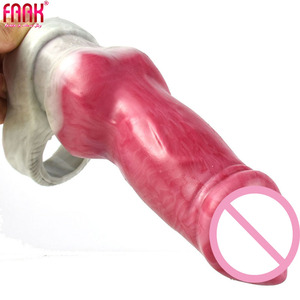 FRRK Hunde knoten Dildo Penis scheide Flexible Cock Extender Sleeve Herren vergrößerung Sexspielzeug Kondom funktion - Product Image 3