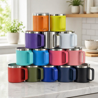 Mug isotherme promotionnel de 14 oz avec gravure laser et couvercle MagSlider, gobelet à café de 14 oz avec poignée, bouteille d'eau thermique en métal pour voyage