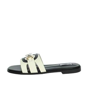 Sandalias Planas para Mujer Ferre F-254, Zapatos Deslizantes de Cuero Negro - Product Image 1