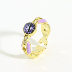 Anillo de Ojo de la Suerte Chapado en Oro con Esmalte Colorido y Cola de Pez, Anillo Ajustable de Estilo Único, Apto para Hombres y Mujeres - Product Image 4