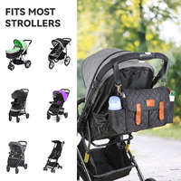 Sac à couches multifonctionnel pour bébé Sac d'organisation de poussette universel et matelassé imperméable pour bébé