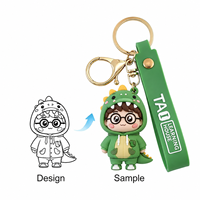 Porte-clés mignons en PVC souple 3D personnalisables avec logo, motifs tigres de dessin animé et autres animaux, couleur personnalisée, durables, pour promotion et breloques de sac