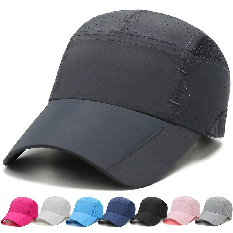 قبعة غولف نسائية مخصصة غير منظمة قبعة منحنية من البوليستر للتخييم فارغة 5 ألواح قبعات مع شعار