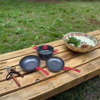 Prix de gros 3 pièces d'ustensiles de cuisine avec revêtement en granit, ensemble de casseroles et poêles en aluminium antiadhésif pour la maison et le restaurant