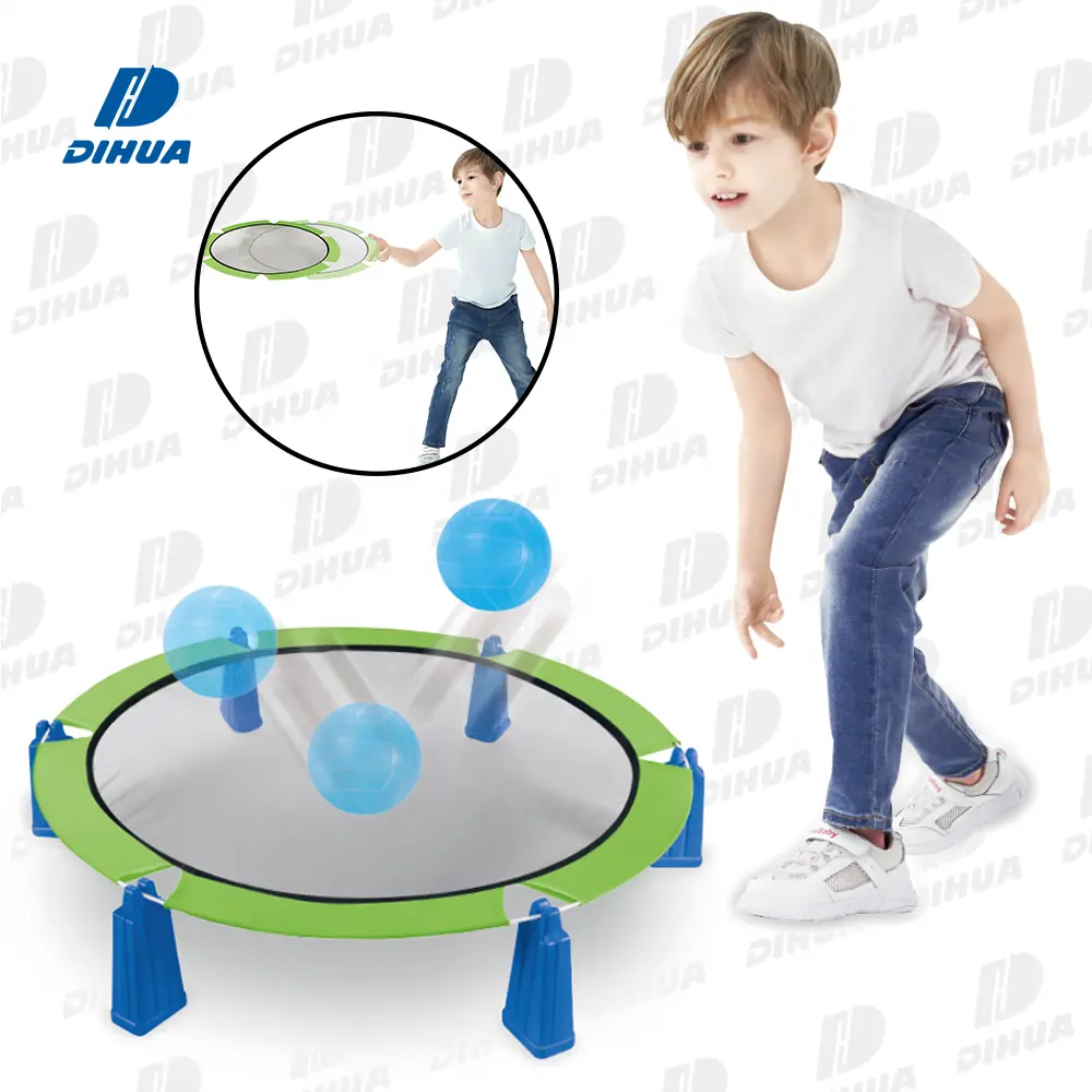 2 in 1 Jumping Bouncing Ball Game Toy Exercise Trainer Flying Disc and Volleyball Game Sport Toys Set Outdoor Toy