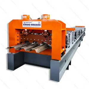 XINNUO 750 Piso De Aço Deck Fazendo Piso Trapezoidal Em Relevo Metal Deck Painel Roll Forming Machine Preço