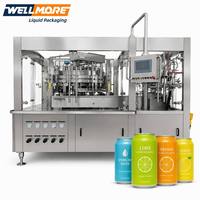Ligne de mise en conserve automatique d'eau gazeuse et de soda 400 CPM, machine de remplissage et de sertissage isobare pour canettes 12oz 16oz, usine de boissons clé en main CO2