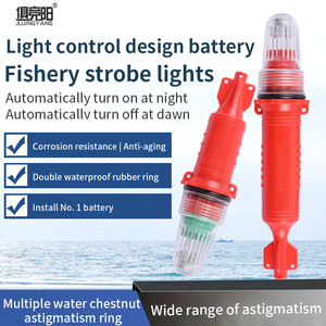 Luz LED para Redes de Pesca Marina, Lámpara de Señalización de Advertencia Tipo Torpedo Intermitente Roja y Verde con Control por Batería - Product Image 3