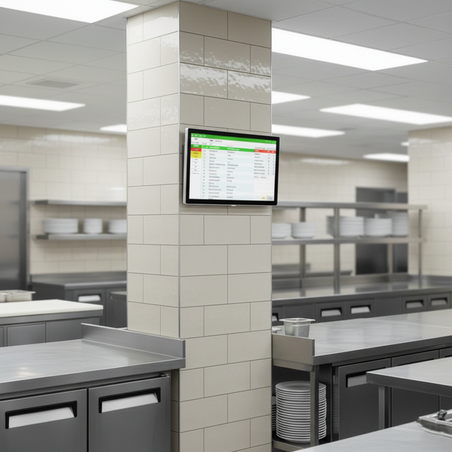 32Inch VESA Mount Kitchen Display System Touch Screen All in One Monitor Computer for Cafe/Coffee/Pizza/Burger/Ghost Restaurant