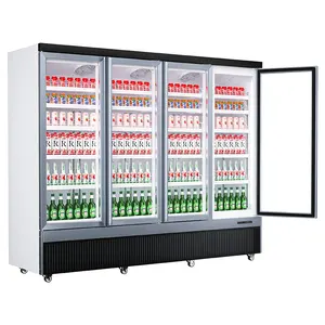 Supermercato MUXUE frigo per bevande 4 porte con display commerciale frigorifero per bevande fredde