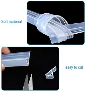 Không Khung Tắm Cửa Quét Con Dấu Nhỏ Giọt Đường Sắt H Loại 3/8 "X 120" Kính Tắm Silicone Cửa Con Dấu Dải - Product Image 5