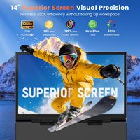 Moniteur portable 14 pouces IPS 1080P FHD LCD, extension d'écran double pour ordinateur portable, haut-parleurs intégrés, Plug-and-Play pour ordinateurs portables de 13 à 17,3 pouces
