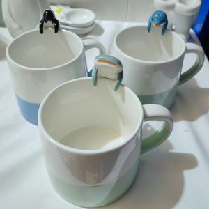 Mug en céramique en forme de stéréo océanique, <span class=keywords><strong>tasse</strong></span> en forme de dauphin, de baleine, de requin, de pingouin, série océanique, mug animal - Product Image 1