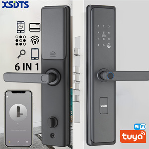מנעול דלת חכם XSDTS D01 TTlock בלוטות'/Tuya WIFI עם זיהוי ביומטרי של טביעת אצבע, כרטיס חכם, סיסמה ומפתח, לפתיחת דירות - Product Image 3