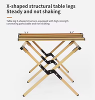 Table de camping pliante légère en acier au carbone moderne, hauteur réglable, mobilier d'extérieur, pique-nique 4 places, portable, vente en gros