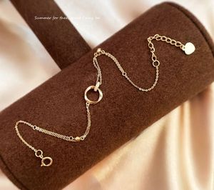 Xinfly 18K Solid Gold Hot Sale Diamond Pendant Necklace/<b>Bracelet</b> Classic Double Chain Necklace/<b>Bracelet</b> Luxury Jewelry Set - Product Image 5