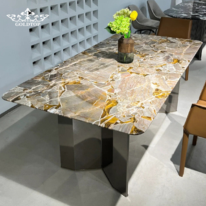 Losas de Cuarzo Dorado Bugatti de Lujo con Vetas Naturales, Pulido Goldtop, Tamaño Personalizado, Precio para Revestimiento de Paredes Interiores de Hoteles y Hogares - Product Image 3