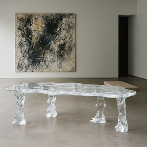 كرسي طاولة طعام من الراتنج الكريستالي الشفاف الفاخر من JingYue بتصميم مخصص، مصنوع يدويًا لغرفة المعيشة والفنادق والنوادي - Product Image 1