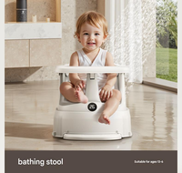 Chaise de bain et siège de douche réglables en PP souple pour bébé avec ventouses pour utilisation sur les toilettes, baignoire sécurisée pour le lavage des cheveux des enfants