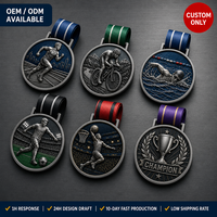 Medalla Deportiva Personalizada para Natación y Ciclismo, Medallón de Metal con Cinta, Logotipo Personalizado, Recuerdo para Finalistas, Venta al Por Mayor