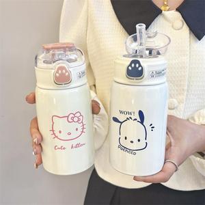 Hello Kitty Pochacco Stainless Steel Tumbler 500Ml Insulated With Straw For Kids Students Gift - Product Image 1