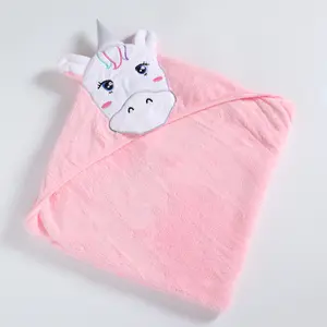 新しい動物の赤ちゃんフード付きタオル有機ベビータオル卸売フード付きタオル