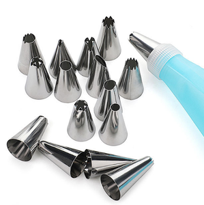 14PCS bán buôn thép không gỉ Frosting Piping Kit với Coupler nhỏ tái sử dụng <span class=keywords><strong>Pastry</strong></span> Bag bánh Frosting vòi phun Baking công cụ thiết lập - Product Image 2