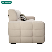Canapé Sectionnel Moderne en Velours Crème pour Salon, Fauteuil Inclinable Modulable Électrique Confortable à 3 Places Effet Nuage pour la Maison