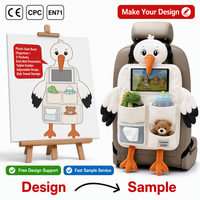 Produsen Mainan Boneka Plush Kustom, Boneka Plush Kustom Bentuk Burung Bangau, Organizer Penyimpanan Perjalanan Multi Kantong untuk Kursi Belakang Mobil