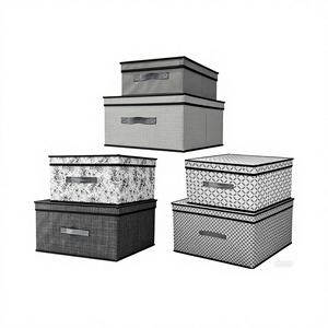 Caja de Almacenamiento de Tela No Tejida Estampada con Tapa, 50 x 40 x 30 cm, para Organización del Hogar - Product Image 2