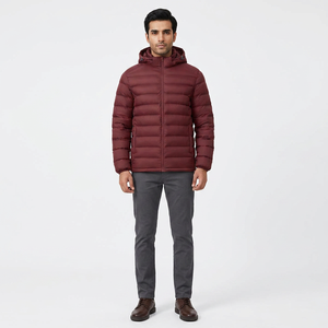 Custom Men's Lightweight Winter Streetwear Puffer Jacket Stand Collar <b>Bubble</b> <b>Coat</b> with Logo Design Warm Polyester Material - Product Image 1
