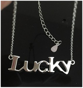 ACEWORKS High Polished Customized 925 Sterling Silver Personalized Initial Letter Lucky Symbol Necklace - Product Image 5