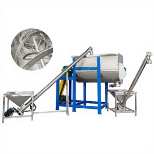 เครื่องผสมแบบสกรูลำเลียงแนวนอนพร้อมมอเตอร์ AC ขนาด 500 ลิตร  แบบริบบิ้นคู่  สแตนเลส  พร้อมระบบกวนอัตโนมัติ - Product Image 1