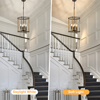 Lustre vintage de style ferme à 4 lumières noires, luminaire suspendu rustique, luminaire suspendu industriel pour salle à manger, îlot de cuisine