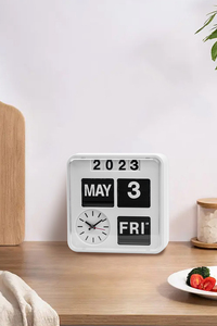 2023新しいトレンドの壁掛けフリップダウン時計カレンダー多機能高級リビングルームデスクテーブルクロック - Product Image 5