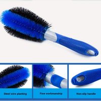 Ensemble de 3 brosses de lavage de voiture Zhenda Premium, brosse de nettoyage des pneus et des jantes de voiture, brosse de nettoyage des roues de voiture avec poignée ergonomique antidérapante