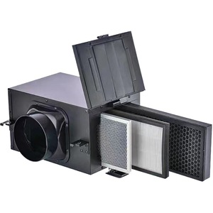 3 lớp filteraction kim loại hộp lọc không khí với Ture <span class=keywords><strong>HEPA</strong></span> than hoạt tính PM2.5 không khí trong nhà lọc lọc cho quạt thông gió - Product Image 4