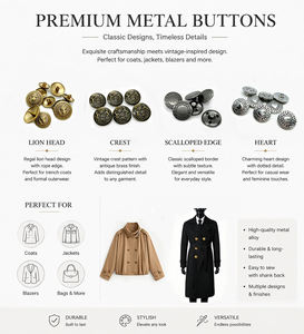 Boutons à coudre en laiton avec tige métallique, motif floral gravé, logo embossé, écologiques, pour manteaux, vestes et décoration de vêtements - Product Image 6