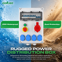 EBASEE o OEM Caja de Tomacorrientes Eléctrica Portátil Impermeable IP65 con Tomacorrientes Industriales 16A 32A 63A 125A Caja de Distribución de Energía