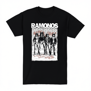 T-shirt con grafica della band Ramonos, nera, unisex, taglia grande per adulti, articoli musicali - Product Image 2