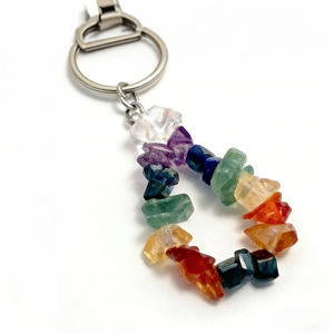 Llaveros de acero inoxidable con mosquetón, ligeros y a la moda, organizador de llaves para el hogar, para mujeres y hombres, con cristal natural - Product Image 4