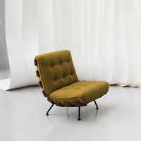 Fauteuil de salon Costela, fauteuil simple, luxe léger, design de salon, fauteuil tigre, fauteuil d'appoint minimaliste, métal