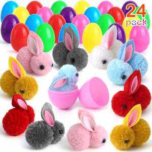 <b>Easter</b> Eggs Mini Bunny Ornaments Holiday <b>Basket</b> Fillers Plush Eggshell Toys Birthday <b>Gifts</b> Stress Relief Washed 5-7 Years - Product Image 1