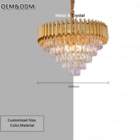 Lustres ronds en métal sur mesure, grand modèle, style nordique, luxe, pour hôtel, salon, luminaire suspendu au plafond, LED, cristal K9 moderne