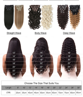 Extension de Cheveux Naturels Remy 100% à Clip, Queue de Cheval Sans Soudure, Lisse, Toutes Couleurs, 300g, pour Cheveux Brésiliens Blancs >=55% (Édition 2023)