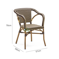 (E1040) Chaise de Salle à Manger Bistrot Parisienne en Rotin Synthétique pour Jardin et Café d'Extérieur